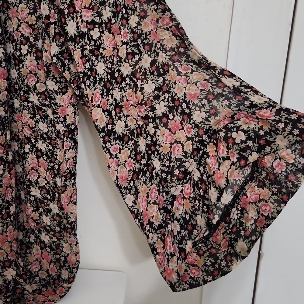 New Free People Floral Kimono Boho Peasant lagenlook Bohemian Fall Anthropology - Picture 5 of 6